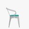 Emma and Oliver Alva Metal Indoor-Outdoor Stacking Chair with Vertical Slat Back, Arms and All-Weather Polystyrene Seat
